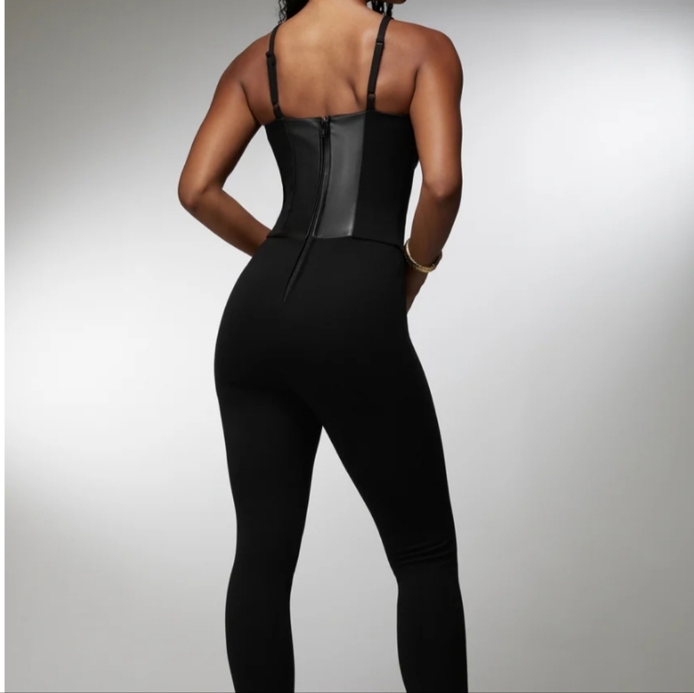 bebe Black Leather Bodysuit - Picture 2 of 3